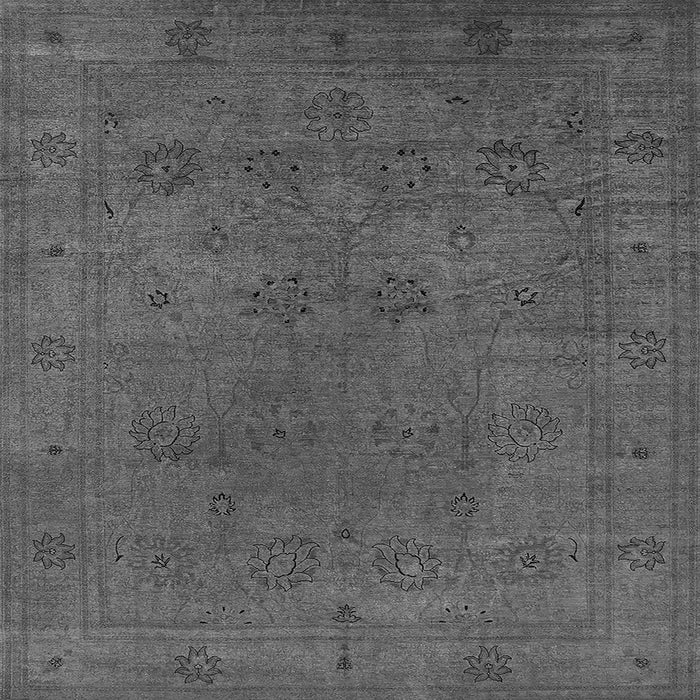 Square Machine Washable Oriental Gray Industrial Rug, wshurb2149gry