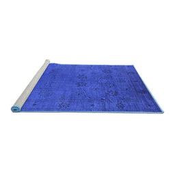 Sideview of Machine Washable Oriental Blue Industrial Rug, wshurb2149blu