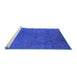 Sideview of Machine Washable Oriental Blue Industrial Rug, wshurb2149blu