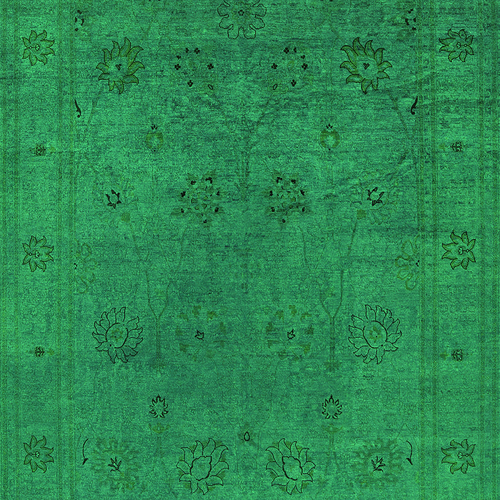 Machine Washable Oriental Green Industrial Area Rugs, wshurb2149grn