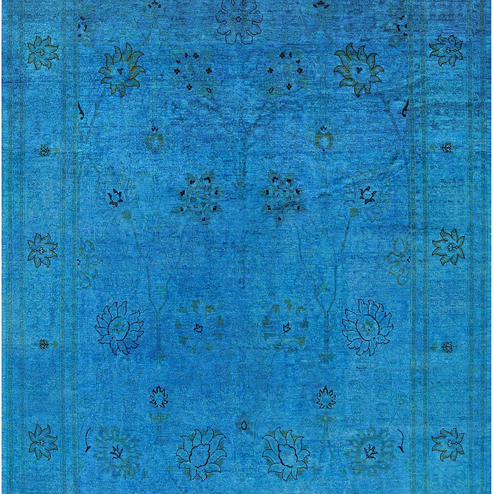 Mid-Century Modern Deep Sky Blue Oriental Rug, urb2149