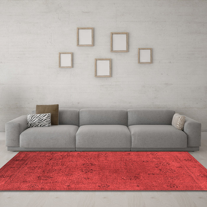 Industrial Red Washable Rugs