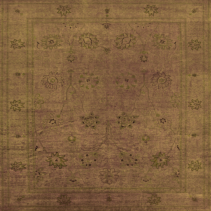 Square Oriental Orange Industrial Rug, urb2149org