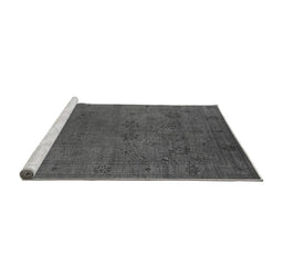 Sideview of Machine Washable Oriental Gray Industrial Rug, wshurb2149gry