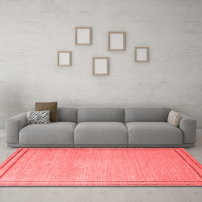 Industrial Red Washable Rugs