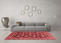 Machine Washable Oriental Red Industrial Rug, wshurb2150red