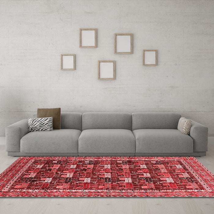 Industrial Red Washable Rugs