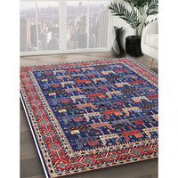 Mid-Century Modern Plum Purple Oriental Rug, urb2150