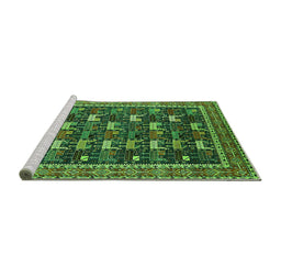 Sideview of Machine Washable Oriental Green Industrial Area Rugs, wshurb2150grn