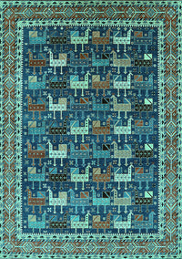 Oriental Turquoise Industrial Rug, urb2150turq