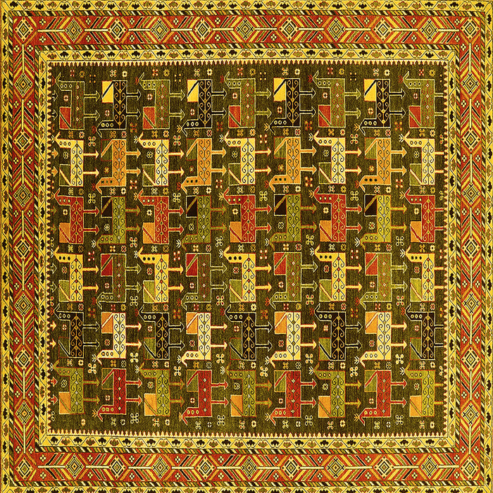 Square Oriental Yellow Industrial Rug, urb2150yw