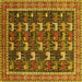 Square Oriental Yellow Industrial Rug, urb2150yw