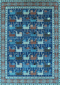 Oriental Light Blue Industrial Rug, urb2150lblu