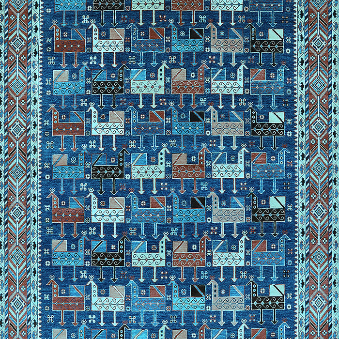 Oriental Light Blue Industrial Rug, urb2150lblu