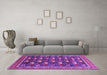 Machine Washable Oriental Pink Industrial Rug in a Living Room, wshurb2150pnk