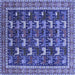 Square Oriental Blue Industrial Rug, urb2150blu