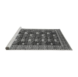 Sideview of Machine Washable Oriental Gray Industrial Rug, wshurb2150gry
