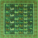 Square Oriental Green Industrial Rug, urb2150grn