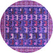 Round Oriental Purple Industrial Rug, urb2150pur