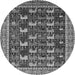 Round Oriental Gray Industrial Rug, urb2150gry