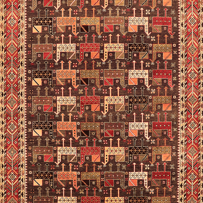 Machine Washable Oriental Orange Industrial Area Rugs, wshurb2150org