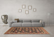 Machine Washable Oriental Brown Industrial Rug in a Living Room,, wshurb2150brn