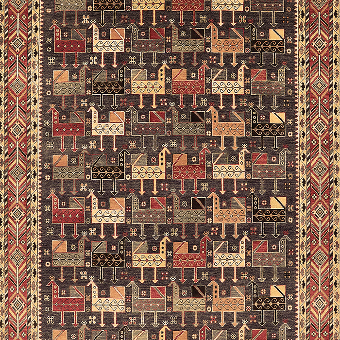Machine Washable Oriental Brown Industrial Rug, wshurb2150brn