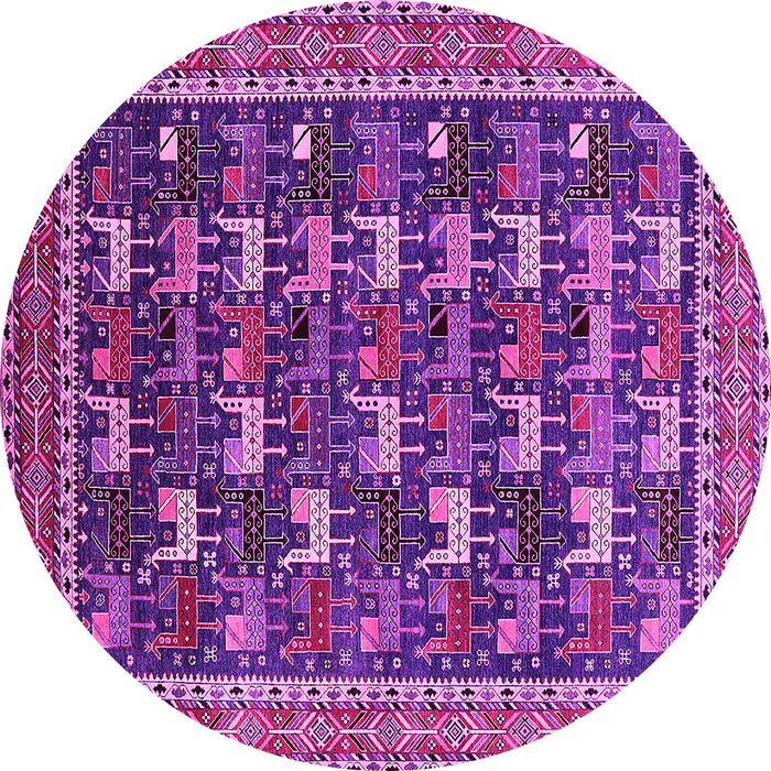 Round Oriental Pink Industrial Rug, urb2150pnk