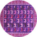 Round Oriental Pink Industrial Rug, urb2150pnk