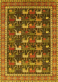 Oriental Yellow Industrial Rug, urb2150yw