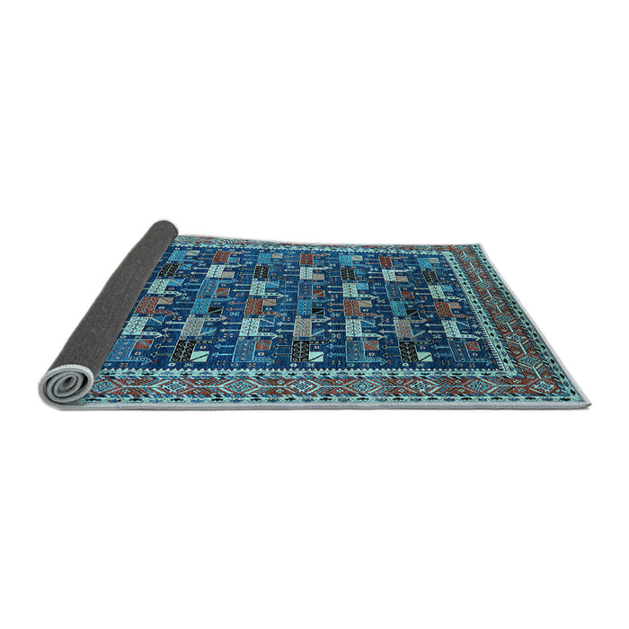 Sideview of Oriental Light Blue Industrial Rug, urb2150lblu