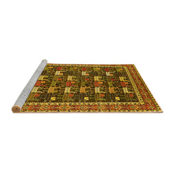 Sideview of Machine Washable Oriental Yellow Industrial Rug, wshurb2150yw