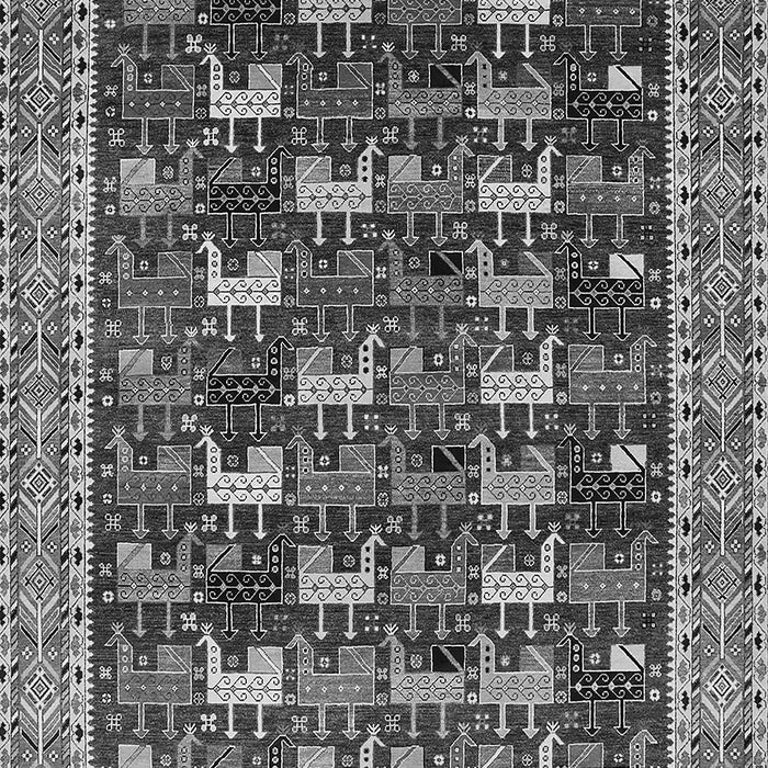 Machine Washable Oriental Gray Industrial Rug, wshurb2150gry