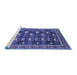 Sideview of Machine Washable Oriental Blue Industrial Rug, wshurb2150blu