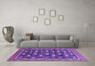 Machine Washable Oriental Purple Industrial Area Rugs in a Living Room, wshurb2150pur