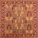 Square Oriental Orange Industrial Rug, urb2151org