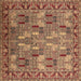 Square Oriental Brown Industrial Rug, urb2151brn