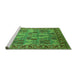 Sideview of Machine Washable Oriental Green Industrial Area Rugs, wshurb2151grn