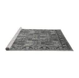Sideview of Machine Washable Oriental Gray Industrial Rug, wshurb2151gry