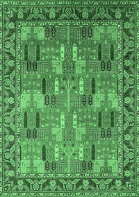 Oriental Emerald Green Industrial Rug, urb2151emgrn