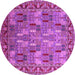 Round Oriental Pink Industrial Rug, urb2151pnk