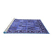 Sideview of Machine Washable Oriental Blue Industrial Rug, wshurb2151blu