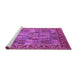 Sideview of Machine Washable Oriental Pink Industrial Rug, wshurb2151pnk
