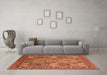 Machine Washable Oriental Orange Industrial Area Rugs in a Living Room, wshurb2151org