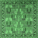 Square Oriental Emerald Green Industrial Rug, urb2151emgrn