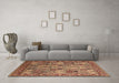 Machine Washable Oriental Brown Industrial Rug in a Living Room,, wshurb2151brn