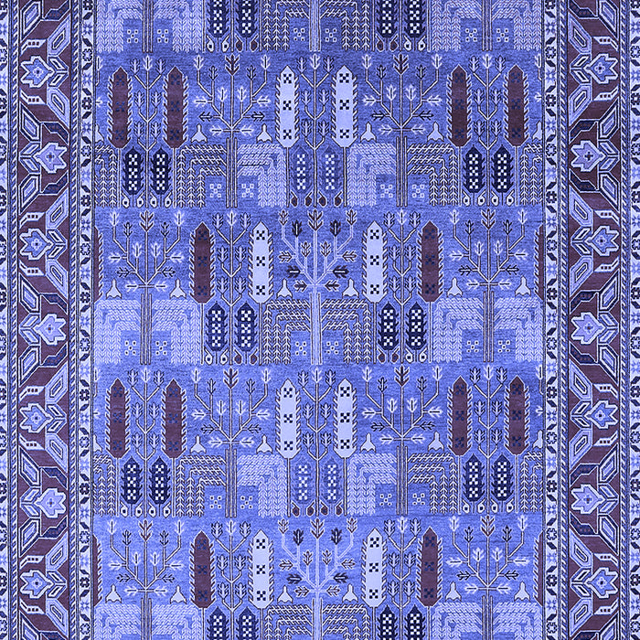 Machine Washable Oriental Blue Industrial Rug, wshurb2151blu
