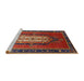 Sideview of Machine Washable Industrial Modern Red Rug, wshurb2152