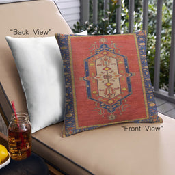 Front View of Mid-Century Modern Urban Square Red Throw Pillow, 18 inch by 18 inch, pwurb2152