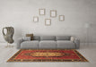 Machine Washable Oriental Brown Industrial Rug in a Living Room,, wshurb2152brn